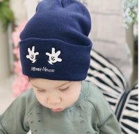 Korean version of children's knitted headgear boys and girls cartoon embroidery palm wool hat baby autumn and winter warm knit hat