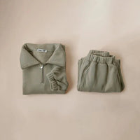 Fashion High Collar Half Zipper Boys And Girls New Winter Clothes Suit