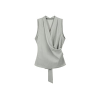 Solid Graceful And Fashionable V-neck Vest Strap Sleeveless Shirt