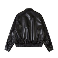 American Motorcycle Leather Clothing Spring Rock Fashion Brand Design Sense Loose PU Leather Jacket