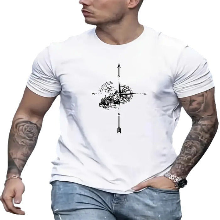 Men's Fashion Leisure Commute All-matching Round Neck Short Sleeve T-shirt