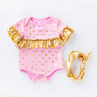 European and American children's wear new golden dot creeper