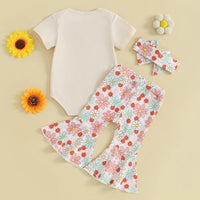 Short Sleeve Bell-bottom Pants Headscarf Suit