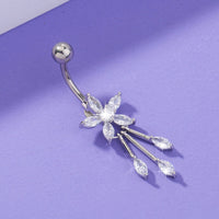 Branch Zircon Belly Button Ring Belly Button Nail Puncture
