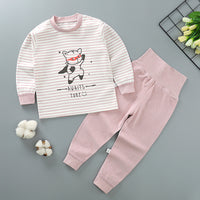 Autumn and winter children's cotton high-waist belly-protecting autumn clothes long trousers
