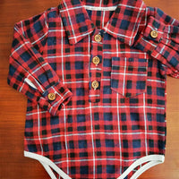 Children's Pocket Plaid Coat Romper