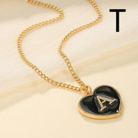 Heart-shaped Letter Minimalist Chic Versatile Oil-drip Alloy Clavicle Chain