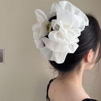 Bow grab clip-black-polyester-1 piece