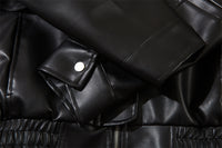 American Motorcycle Leather Clothing Spring Rock Fashion Brand Design Sense Loose PU Leather Jacket