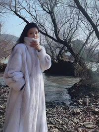 Women's Cross-Design Mink Fur CoatFull-Fur Integrated Design