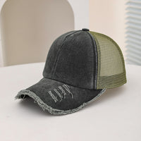 Men's And Women's Style Wide-hole Padded Edge Washed Sponge Top Patchwork Mesh Trucker Cap Trendy Baseball Cap Suitable For Daily Casual Outings Practical