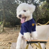 Dog Cat Autumn And Winter Warm Pet Sweater Small And Medium Solid Color Cardigan