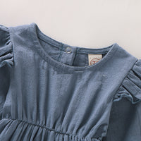 Cute Four-color Flying-sleeve Romper Long-sleeved