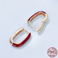 Original Geometric Angela Red Ear Clip Romantic Elegant S925 Sterling Silver