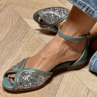 Womens Sequin Patchwork Breathable Slingback Shoes