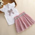 New Girls' Summer Suit Short-Sleeved Short Skirt Floral Two-Piece Suit