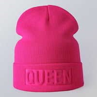 Solid color embossed knitted hat