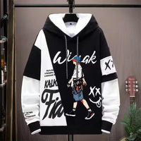 Japanese Ins Hip Hop Top Color Matching Long Sleeve Coat