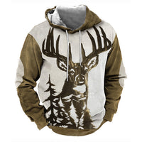 Men's Printed Hoodie Has Pocket Sweatshirt