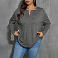 Simple Autumn And Winter Gray Versatile Loose Slimming Base Top