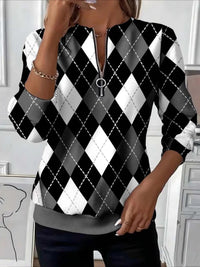 Womens Long-Sleeve Christmas-Print Sweatshirt