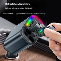 Starry Sky Car Charger 120W Mobile Phone Flexible Wire Car Usb Cigarette Lighter