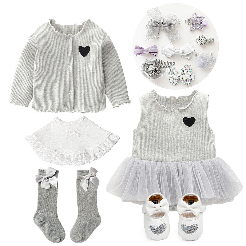 Western Style Sweet And Cute Little Girl Baby Clothes Newborn Suit