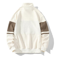 Stand Collar Sweater Men's European And American Campus Sports Loose Casual Contrast Color Bottoming Shirt