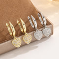Gold Small Hoop Earrings With Zircon Inlays