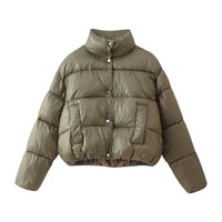 Womens Stylish Versatile And Warm High-neck Cotton Coat