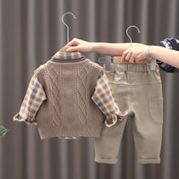 Fashion Personality Boy Sweater Vest Three-piece Set