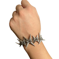 Titanium Steel Punk Spiked Dark Rivet Bracelet And Necklace