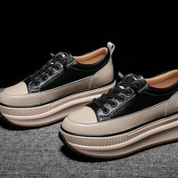 Inner-increasing Sports Shoes Women's Platform Thick-soled Lace-up Breathable Casual Shoes