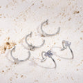 Stainless Steel Bar Heart Cross Lip Ring