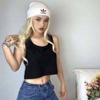 Women's Casual Loose-fitting Cropped Solid Color I-shaped Vest