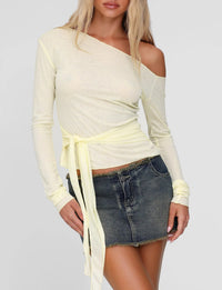 Womens Stylish Minimalist Slim-fit Long-sleeve T-shirt