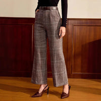 Wool Plaid Pants Womens New Autumnwinter Style For Petite Figures