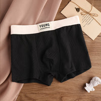 Cotton Men's Mid Waist Texture Boxer Briefs