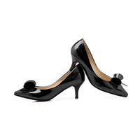 Bowknot Medium Heel Shoes Pointed Small