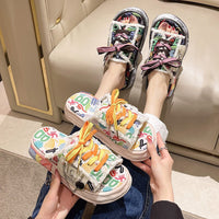 Net Red Graffiti Slippers For Women To Wear In Summer