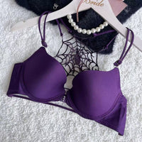 Buckled Front And Shaped Back Spider Web Bra Halter Lace Pure Sexy