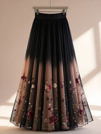 Flab Hiding Gentle Sweet Printed Skirt For Women