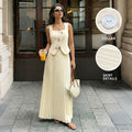 Fashionable And Elegant Set Pleated Long Skirt Suit For Women