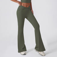 Women's High-Waist Slightly Flared Quick-Drying Casual Sports Trousers