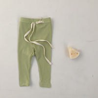 Baby Candy Color Pit Strip Threaded Stretch Trousers Leggings