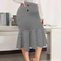 Spring Slimming Mermaid Midi Skirt For Curvy Women