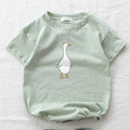 T-shirt Simple Cartoon Goose-son Conjoined Garment