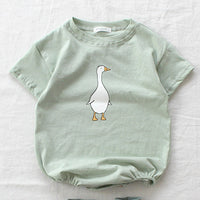 T-shirt Simple Cartoon Goose-son Conjoined Garment