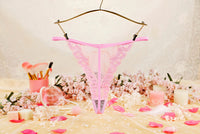 Women's Sheer Mesh Embroidered Peacock Tail Simple Briefs