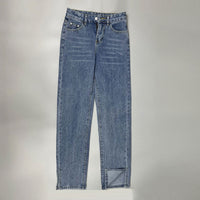 Women's Slit Mopping Vintage Loose High Waist Jeans